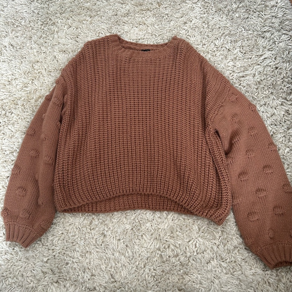 Moon & Madison brand, M, rose gold knit sweater
